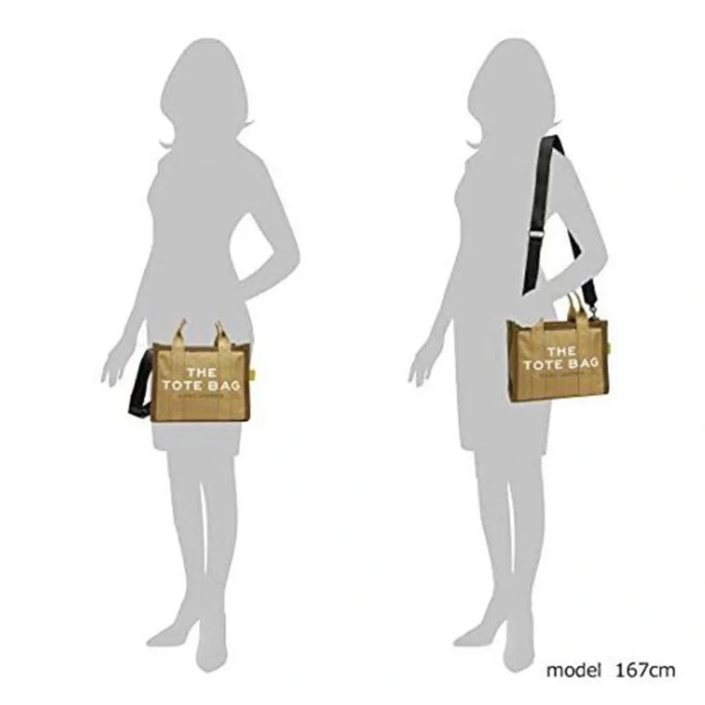 Marc Jacobs Canvas Tote in Tan with White Logo